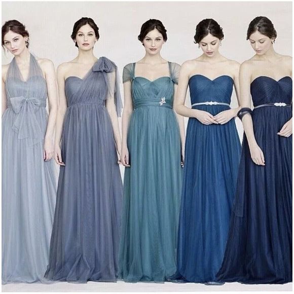Jenny Yoo Annabelle Navy Size 4 Dress Formal Convertible Navy Prom Bridesmaid - Picture 2 of 16